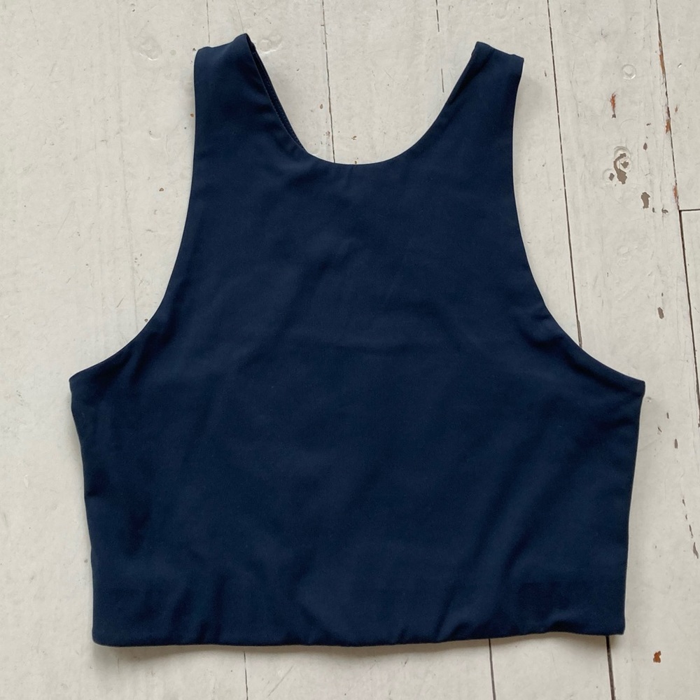 Girlfriend Collective Racerback Bra - Navy Blue - Size M